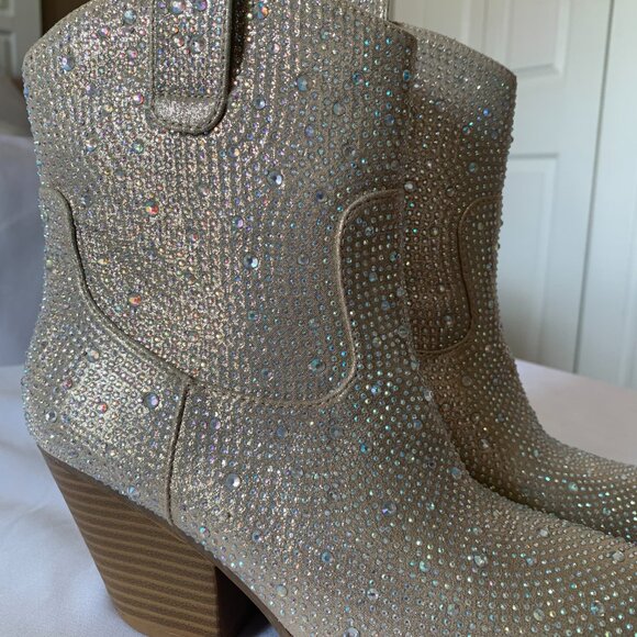 Forever Champagne Rhinestone Size 7 1/2 Cowboy Boots - NWOT - Picture 8 of 8